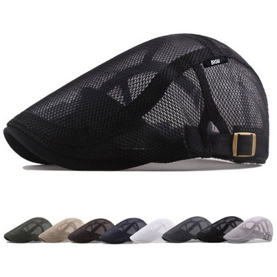 Mesh Beret Hat in Polyester