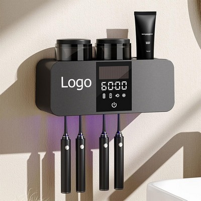 Toothbrush Holder Wall Mounted with Cleaning and Drying
