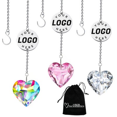Premium Hanging Crystal Suncatcher Prism in Heart Shape