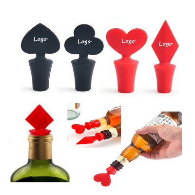 Poker Shape Silicone Wine Bottle Stopper