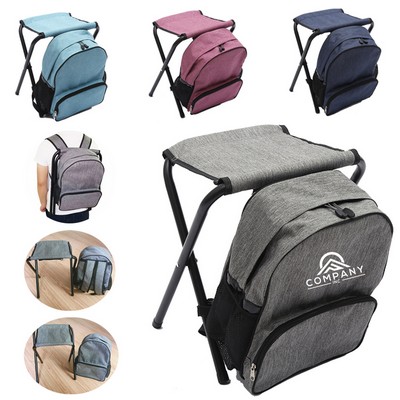 Portable Fishing Stool Backpack Cooler and Stool Collapsible Folding Camping Chair