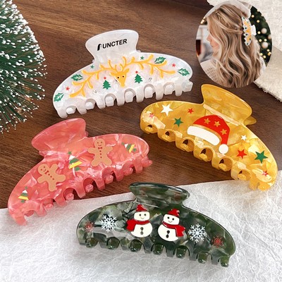 Christmas Hair Claw Clips Acrylic Large Hair Clips