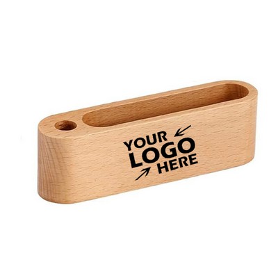 Wood Card Case with Pen Holder