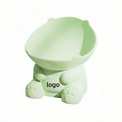 Dinosaur Shaped Elevated Slanted Pet Bowl for Cats and Dogs with Neck Support