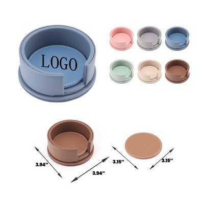 Premium Leather Round Drink Coasters