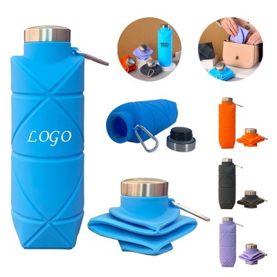 Silicone Collapsible Bottle With Stainless Twist Cap