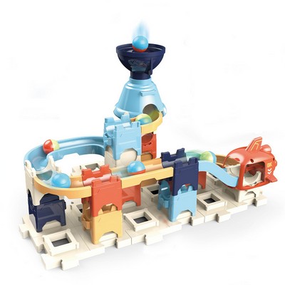 Space Themed Rolling Ball Slide Track Building Blocks Educational Toy Gift