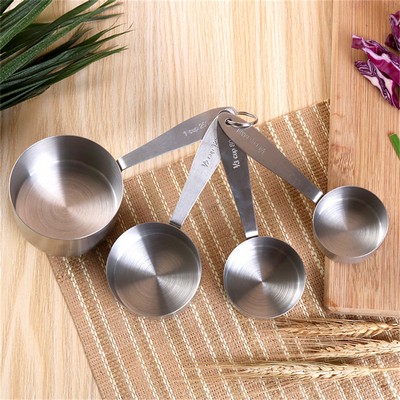 Set Of 4 Stainless Steel Measuring Cups