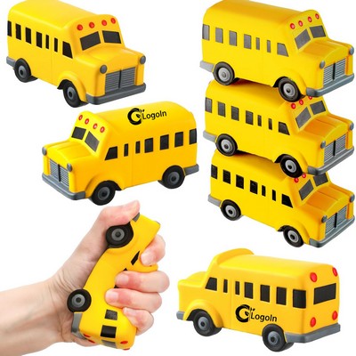 PU School Bus Stress Toy Gifts Yellow Bus Stress Ball
