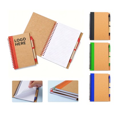 Eco-Friendly Spiral Notebook with Pen