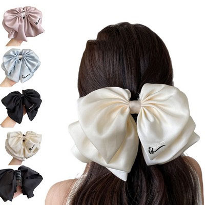Satin Multi-Layer Bow Claw Clips Half-Up Hair Clip