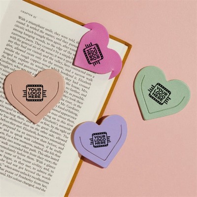 PU Leather Heart Corner Bookmark for Reading Books