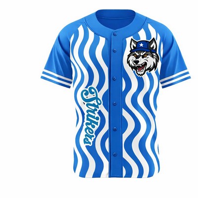 Unisex Sublimated Baseball Jersey Full Button Pinhole 165G