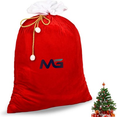 Santa Claus Large Gingham Gift Bag