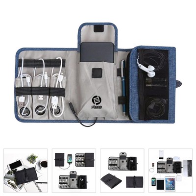 Custom Portable Compact Travel Electronics Organizer Bag