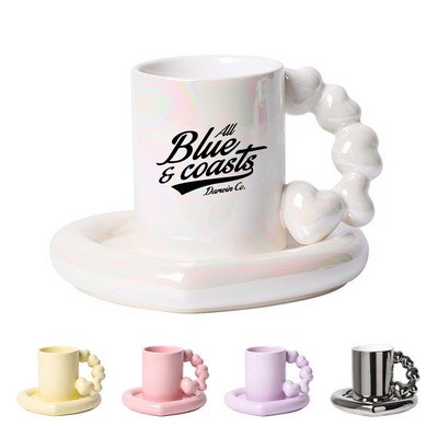 10oz Romantic Heart Shaped Ceramic Coffee Mug