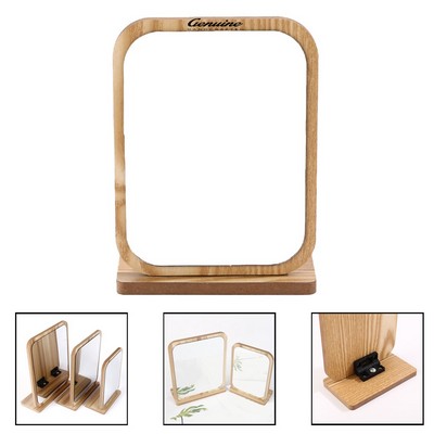 Demountable Wooden Desktop Makeup Mirror