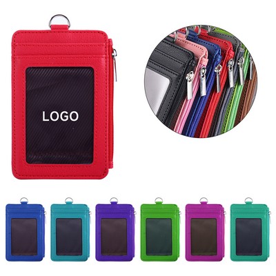 Leather ID Card Badge Holder