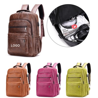 PU Leather Laptop Backpack