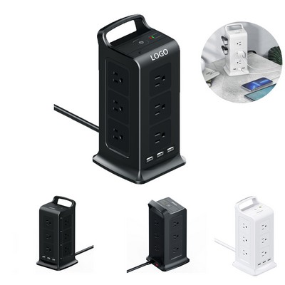 Power Strip w/12 Outlets 3 USB Ports