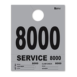 8000-8999 Heavy Brite™ Gray Premium Service Dispatch Number Tag