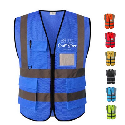 Reflective Safety Vest with Pouch