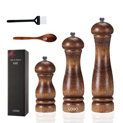 Natural Wood Manual Pepper Grinder Professional Adjustable Spice Mill