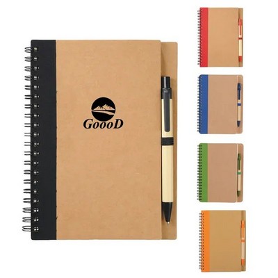 Eco-friendly Spiral Notebook With Pen