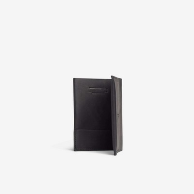 Addis Black Leather Passport Wallet