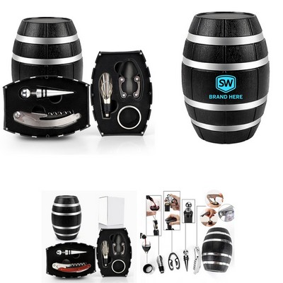 Barrel-shaped Wine Accessory Gift Set