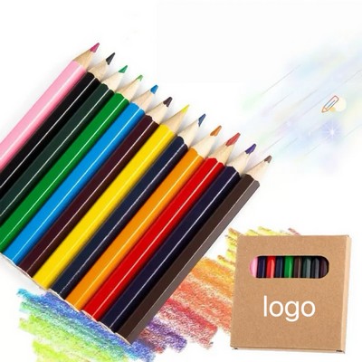 12-Color Mini Colored Pencils in Kraft Paper Box