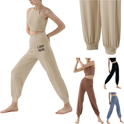 High-Waisted Ankle-Cuff Training Joggers