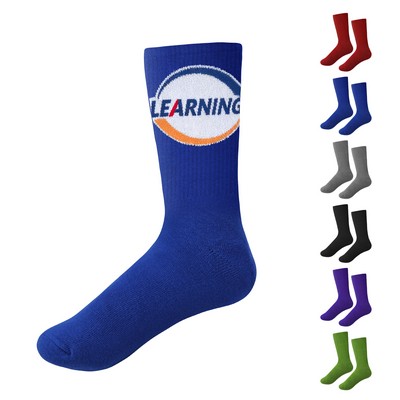 Unisex Knitted Athletic Socks W/ Jacquard Custom Logo