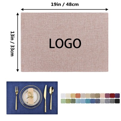 Solid-Coloured Linen Heat-Resistant Placemats