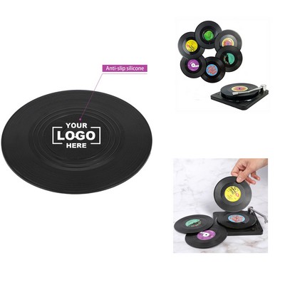 Vinyl Record 5cm Coaster Retro Material Pendant Heat Insulating Anti-slip Coaster