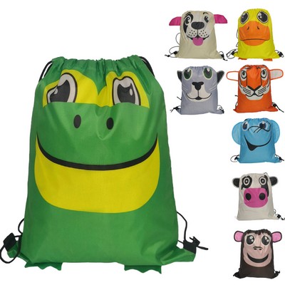 Animal-Shaped Drawstring Bags