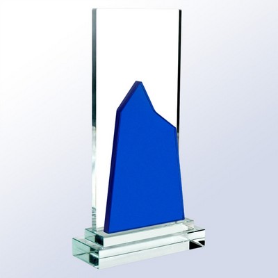 Iron Summit Glass Award, Blue, 9 1/2"H