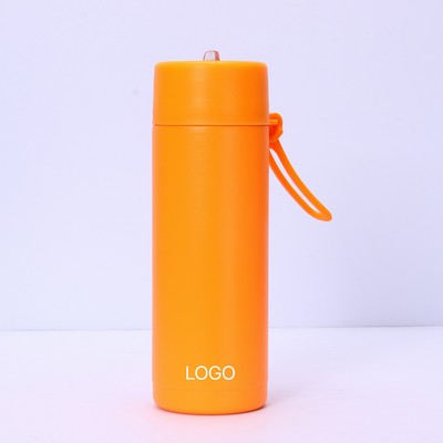 Minimalist 304 Stainless Steel Insulated Tumbler Vacuum Thermal Water Bottle with Flexible Silicon