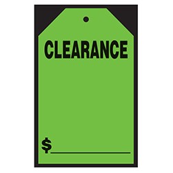Green CLEARANCE Hang Tag Vinyl Sticker