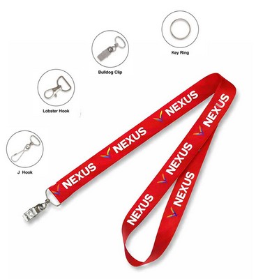1" Full Color Lanyard With Metal Bulldog Clip