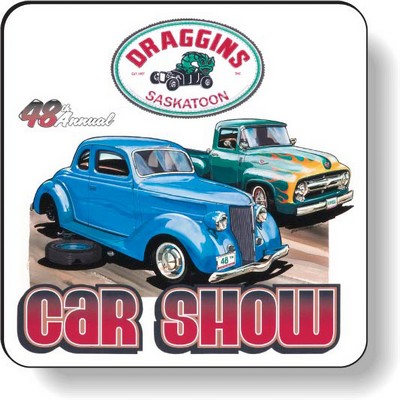 Stock Square Magnet (2"x2") Round Corners Full Color Imprint White Vinyl Topcoat