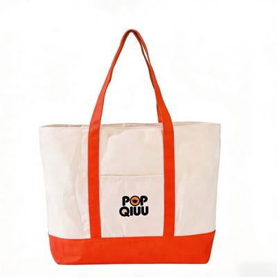 Two-Color Stitched Canvas Bag