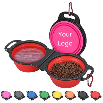 Collapsible Silicone Cat and Dog Travel Bowls with Carabiner