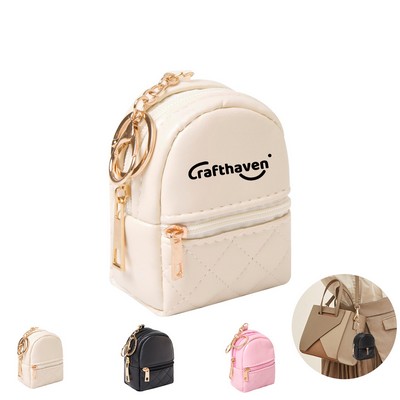 Mini Leather Backpack Keychain