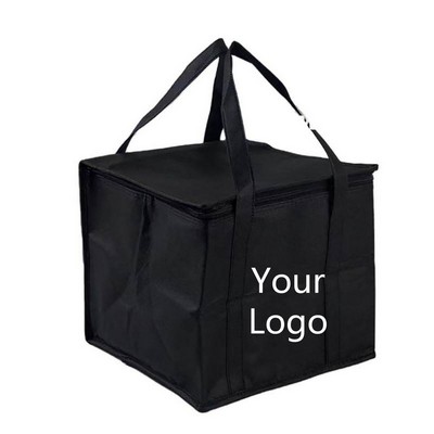 Non-Woven Large Reusable Cooler Bag with Zippered Top