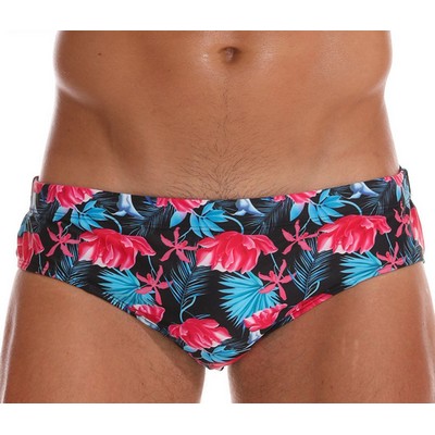 Men's Swim Briefs Sexy Bikini Solid Swimwear Swimsuit with Drawstring