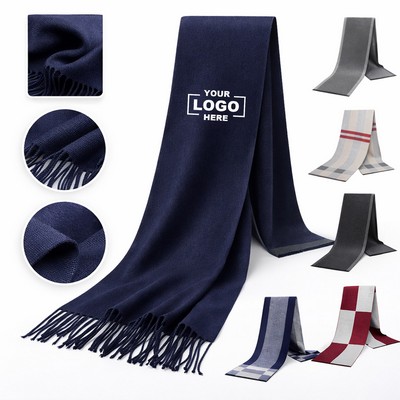 Men's Soft Grid Cashmere Touch Scarf