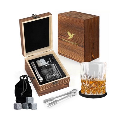 Single Whiskey Glass & Stone Gift Set