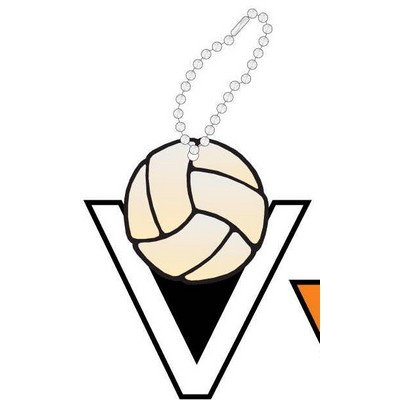 Volleyball in "V" Promotional Key Chain w/ Black Back (6 Square Inch)