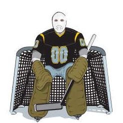 Hockey Goalie Promotional Magnet w/ Strip Magnet (2 Square Inch)